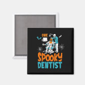 Aimant Un Dentiste Éffrayant Craindre Dental Halloween Sq (Recto/Verso)
