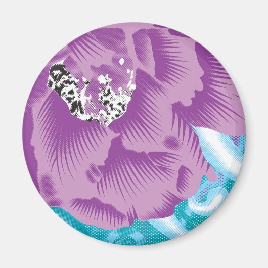 Aimant Un design textile dynamique avec violet et turq (Devant)