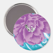 Aimant Un design textile dynamique avec violet et turq (Recto/Verso)
