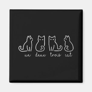 Aimant Un Deux Trois Cat Abstrait Français Kitty