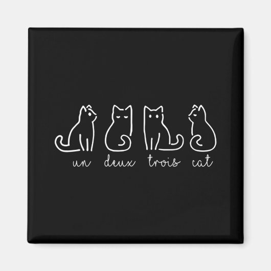 Aimant Un Deux Trois Cat Abstrait Français Kitty (Devant)