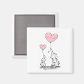 Aimant Un éléphant doux et tendance (Recto/Verso)