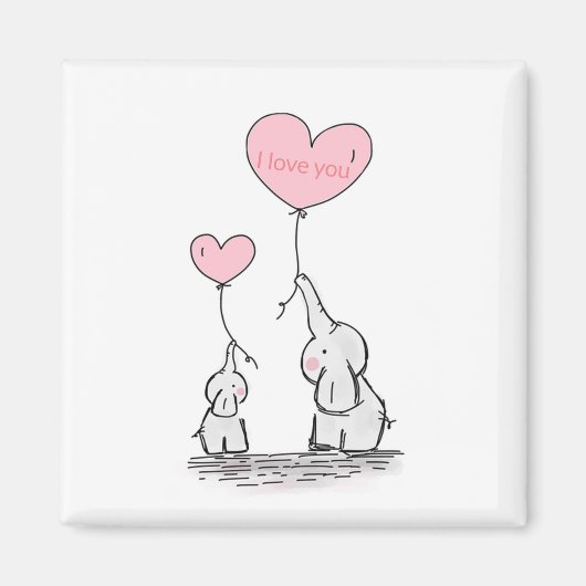 Aimant Un éléphant doux et tendance (Devant)