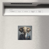 Aimant Un éléphant drôle en costume (In Situ (Lave-vaisselle))