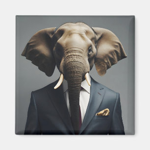 Aimant Un éléphant drôle en costume