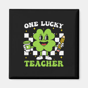 Aimant Un enseignant chanceux Saint-Patrick Shamrock Sain