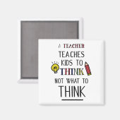 Aimant Un enseignant enseigne aux enfants à ne pas penser (Recto/Verso)