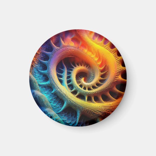 Aimant Un ensemble de Mandelbrot fractal à pointes dorées (Devant)