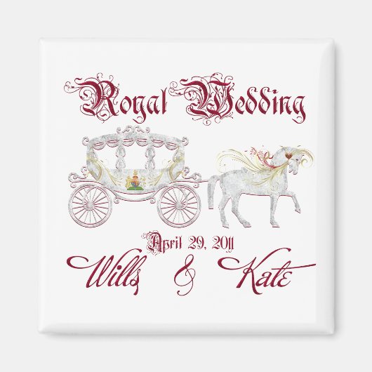 Aimant Un entraîneur en verre commémore le Mariage royal (Devant)