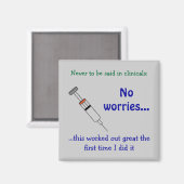 Aimant Un étudiant en soins infirmiers qui donne le vacci (Recto/Verso)