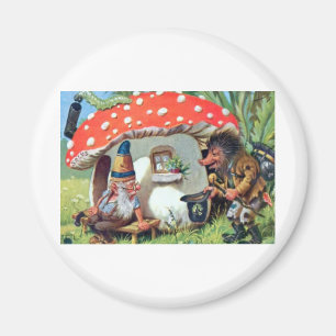 Aimant Un Gnome vivant dans un cottage de champignon