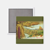 Aimant Un grand Thanksgiving ; Corn indien et Haystaches (Recto/Verso)