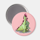 Aimant Un Hadrosaurus Féminin Tenant Une Poupée. (Recto/Verso)