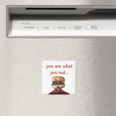 Aimant Un homme de tête de hamburger sur blanc (In Situ (Lave-vaisselle))