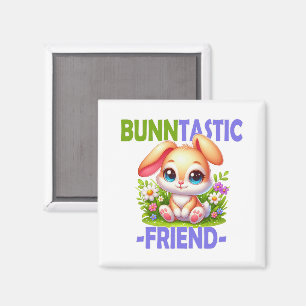 Aimant Un jeu de mot Bunntastic Friend. Caricature de lap