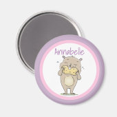 Aimant Un joli hamster en train de manger un dessin animé (Recto/Verso)