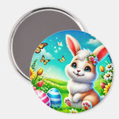 Aimant Un lapin heureux (Recto/Verso)