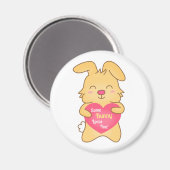 Aimant Un lapin t'aime, mignon humour (Recto/Verso)