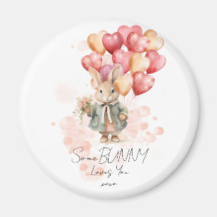 Aimant Un Lapin Vous Aime Valentines Coeur Rouge XOXO