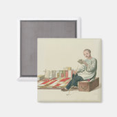 Aimant Un libraire, plaque 6 de 'Le Costume de Chine', (Recto/Verso)