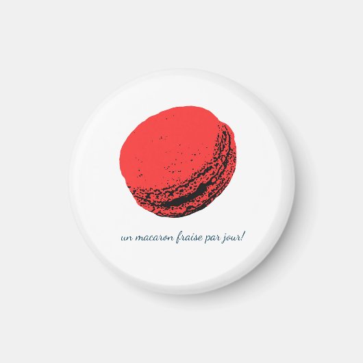 Aimant un macaron fraise par jour ! (Devant)