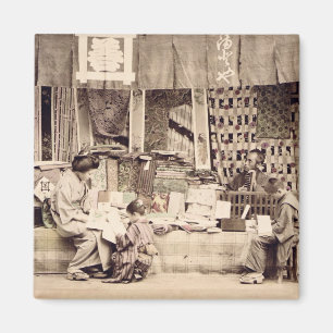 Aimant Un magasin japonais de tissu, c.1890 (phot coloré