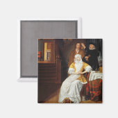 Aimant Un médecin visite une jeune dame dans une chambre (Recto/Verso)