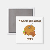 Aimant Un moment pour remercier citrouille et feuille (Recto/Verso)