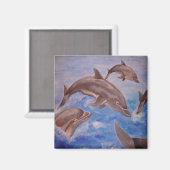 Aimant Un morceau de dauphins de saut (Recto/Verso)