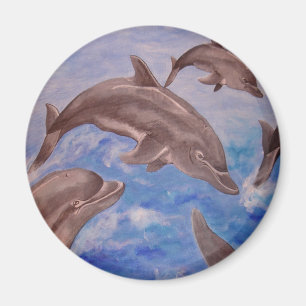 Aimant Un morceau de dauphins de saut