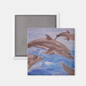 Aimant Un morceau de dauphins de saut (Recto/Verso)