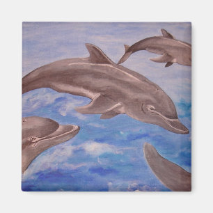 Aimant Un morceau de dauphins de saut