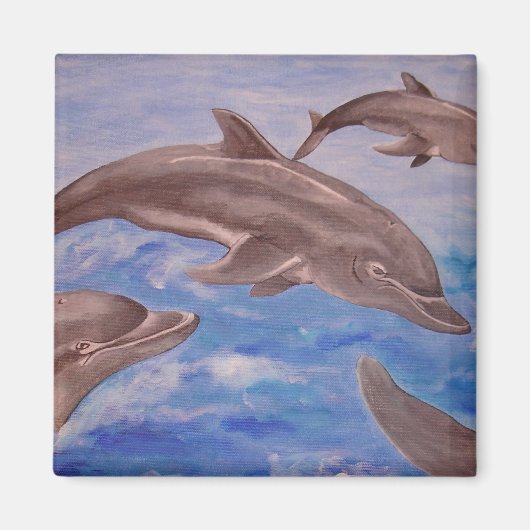 Aimant Un morceau de dauphins de saut (Devant)
