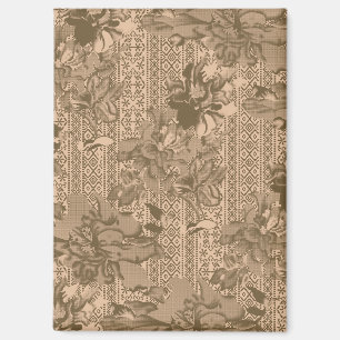 Aimant Un motif floral vintage avec desi marron complexe