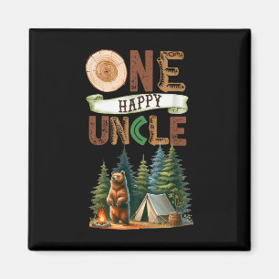 Aimant Un Oncle Heureux Campeur Premier Anniversaire Ours