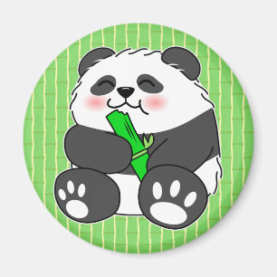 Aimant Un Panda Bébé Mignonne Mangeant Stalk Bambou