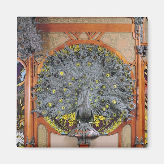 Aimant Un paon du panneau central d'une fresque (Devant)