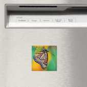 Aimant Un papillon vice-roi sur des fleurs (In Situ (Lave-vaisselle))