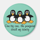 Aimant Un par un Les Penguins Drôle Dire Design (Devant)