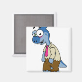 Aimant Un Parasaurolophus Caricaturé En Zombie. (Recto/Verso)