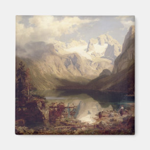 Aimant Un paysage alpin étendu de lac, 1862 (huile sur c