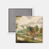 Aimant Un paysage de village (Recto/Verso)