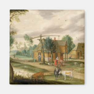 Aimant Un paysage de village