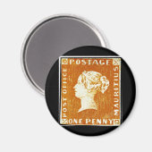 Aimant Un Penny Empire britannique Maurice Postage Timbre (Recto/Verso)