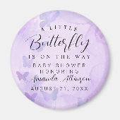 Aimant Un petit Baby shower pourpre à papillon (Devant)