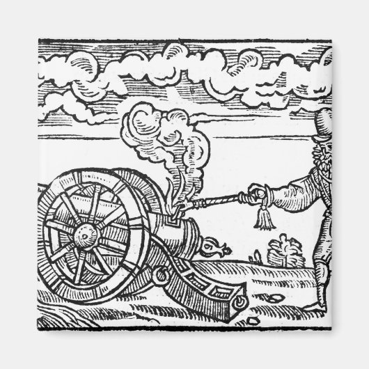 Aimant Un Pikeman éclaire un canon (Devant)