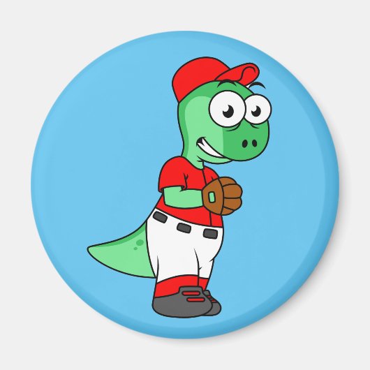 Aimant Un Pitcher De Baseball Pachycephalosaurus. (Devant)