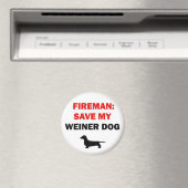 Aimant Un pompier sauve mon chien Weiner (In Situ (Lave-vaisselle))