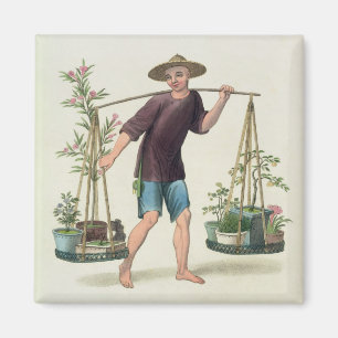 Aimant Un portier avec les arbres fruitiers et les