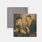 Aimant Un rabbin attache les Phylacteries au bras d'un ga (Recto/Verso)